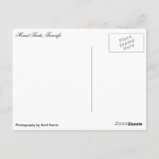 De Teide, Tenerife Briefkaart (Achterkant)