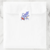De tekening calamari ronde sticker (Tas)