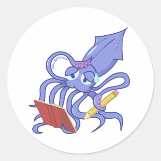 De tekening calamari ronde sticker