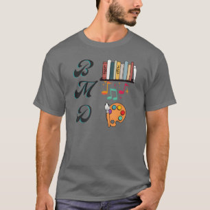 De tekening en boeken en muziek jongen t-shirt