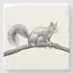 De tekening van de eekhoorn stenen onderzetter