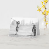 De Tekening van de Golfspeler van het meisje door Kaart (Gele Bloem)