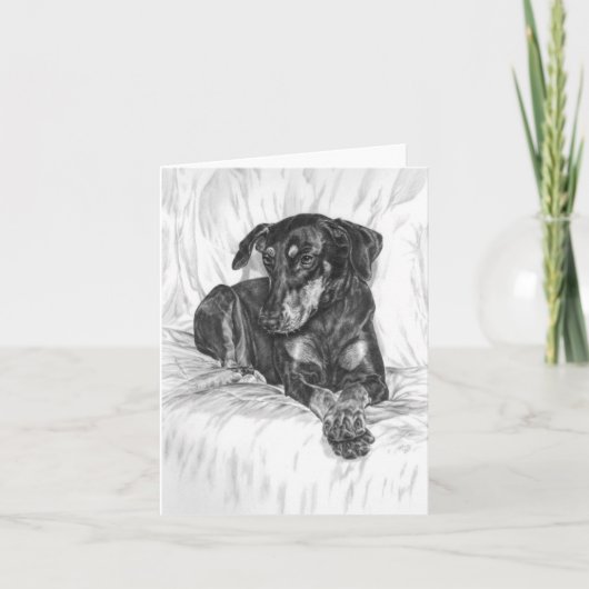 De Tekening van de Hond van Pinscher van Doberman Kaart (Voorkant)
