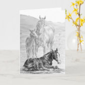 De Tekening van de merrie en van het Paard van het Kaart (Gele Bloem)