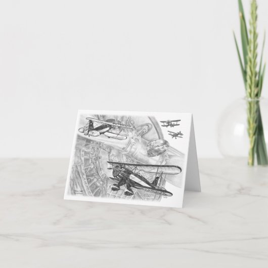 De Tekening van de Tweedekker van Waco YMF door Kaart (Voorkant)