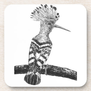 De tekening van Hoopoe Bier Onderzetter