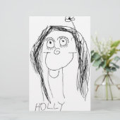 De tekening van uw kind - Moederdag cadeau Briefpapier (Staand voorkant)