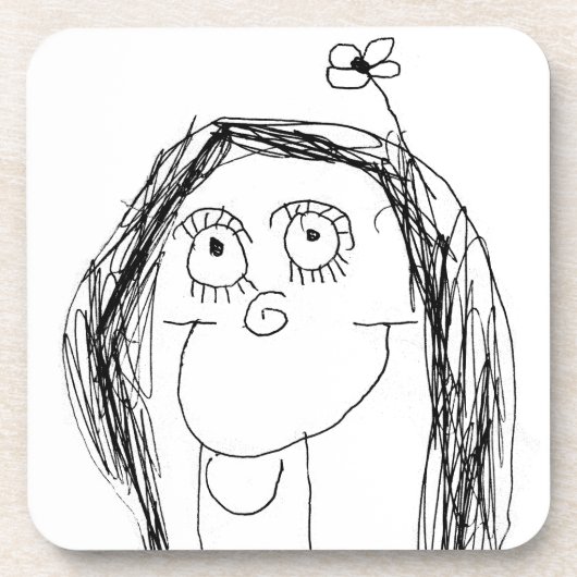 De tekening van uw kind - Moederdag cadeau Onderzetter (Voorkant)