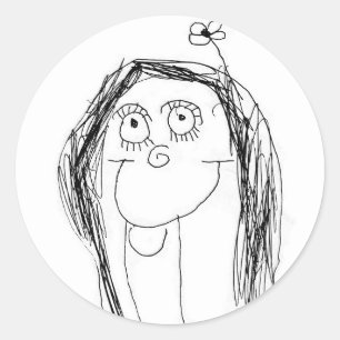 De tekening van uw kind - Moederdag cadeau Ronde Sticker