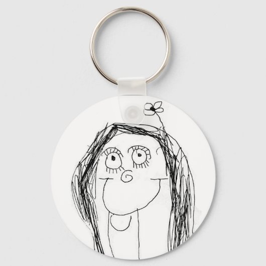De tekening van uw kind - Moederdag cadeau Sleutelhanger (Voorkant)