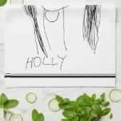 De tekening van uw kind - Moederdag cadeau Theedoek (Gevouwen)