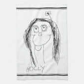 De tekening van uw kind - Moederdag cadeau Theedoek (Verticaal)