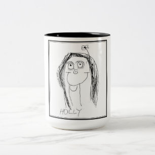 De tekening van uw kind - Moederdag cadeau Tweekleurige Koffiemok