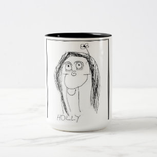 De tekening van uw kind - Moedersdag cadeau Tweekleurige Koffiemok