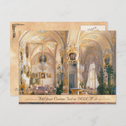 De tekenkamer in Rococo II-stijl, met cupids Briefkaart (Voorkant / Achterkant)