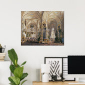 De tekenkamer in Rococo II-stijl, met cupids Poster (Thuiskantoor)