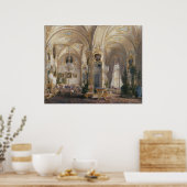De tekenkamer in Rococo II-stijl, met cupids Poster (Keuken)