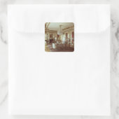 De tekenruimte vierkante sticker (Tas)