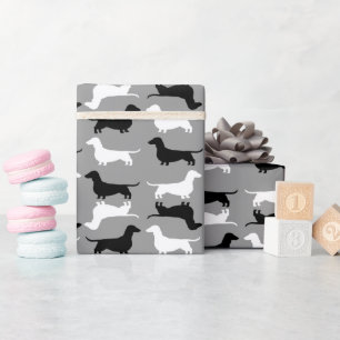 De tekkel silhouetteert Patroon   de Honden van Cadeaupapier