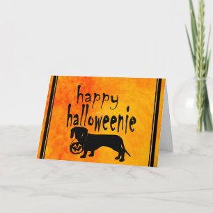 De Tekkel van het Trick or treat van Halloween Kaart