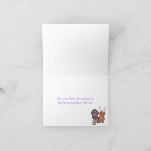 De Tekkel van Pasen Feestdagen Kaart (Binnen)