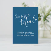 De tekst blauwe bijlage van het de maaltijdkeuzema (Staand voorkant)