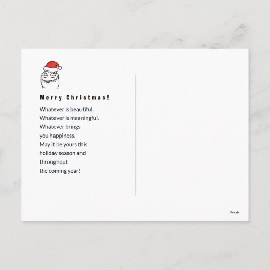 De tekst EDITABLE van de Douane van Emoji van de Feestdagenkaart (Achterkant)