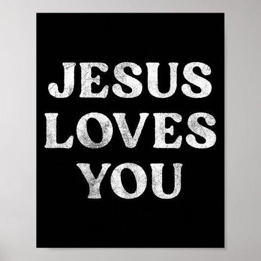 De tekst Jezus houdt van jou op een Poster (Voorkant)