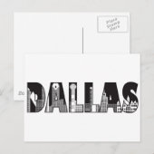 De Tekst van Dallas met de Tekening van het Overzi Briefkaart (Voorkant / Achterkant)