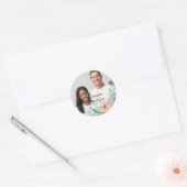 De tekst van de bloemen en douanefoto ronde sticker (Envelop)
