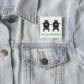 De tekst van de Button van de dubbel Robots kan wo (In situ)