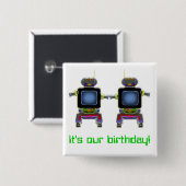 De tekst van de Button van de dubbel Robots kan wo (Voorkant /achterkant)