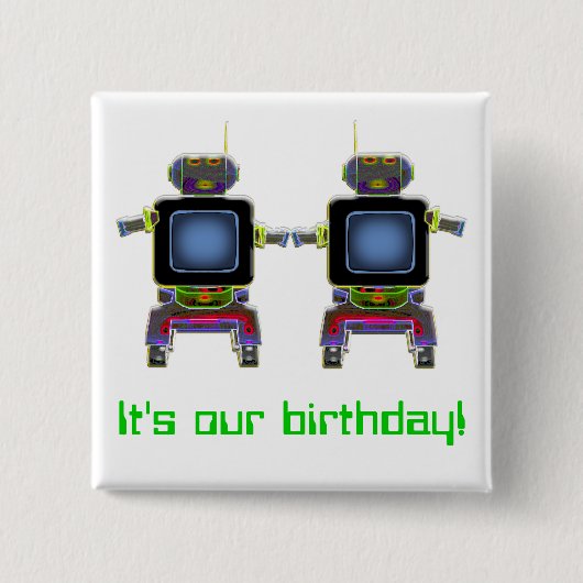 De tekst van de Button van de dubbel Robots kan wo (Voorkant)