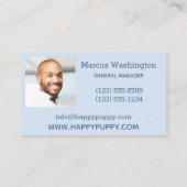 De tekst van de douane en de foto HAPPY Visitekaar Visitekaartje (Achterkant)