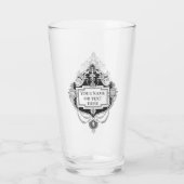 De tekst van de douane in fancy mortiesbesnoeiingP Glas (Achterkant)