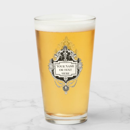 De tekst van de douane in fancy mortiesbesnoeiingP Glas (Voorkant gevuld)