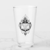 De tekst van de douane in fancy mortiesbesnoeiingP Glas (Voorkant)