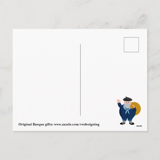 De tekst van de douane, Olentzero Navidad/de scène Feestdagenkaart (Achterkant)