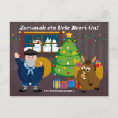 De tekst van de douane, Olentzero Navidad/de scène Feestdagenkaart (Voorkant)