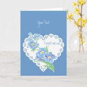 De tekst van de douane vergeet-me-niet bloem blauw kaart (Gele Bloem)