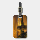 De tekst van de douane Zonneset dicht bij het baga Bagagelabel (Voorkant verticaal)