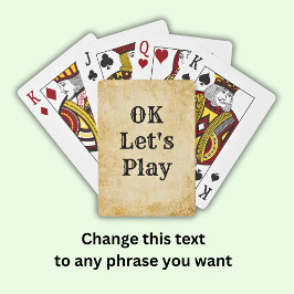 De Tekst van de verandering - O.K. laten de Spel   Pokerkaarten