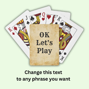 De Tekst van de verandering - O.K. laten de Spel   Pokerkaarten
