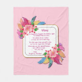 De Tekst van de verandering voegt Naam Boho Flower Fleece Deken (Voorkant)