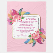 De Tekst van de verandering voegt Naam Boho Flower Fleece Deken (Voorkant)