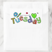 De tekst van de Vergroting van de Dinsdag van de D Rechthoekige Sticker (Tas)