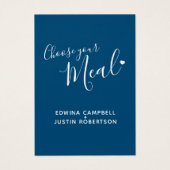 De tekst van het de maaltijdkeus van het huwelijk  visitekaartje (Voorkant)