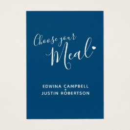 De tekst van het de maaltijdkeus van het huwelijk  visitekaartje