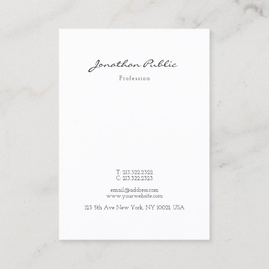 De Tekst van het Manuscript van de calligrafie Ele Visitekaartje (Achterkant)