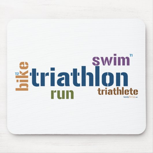 De Tekst van Triathlon Muismat (Voorkant)